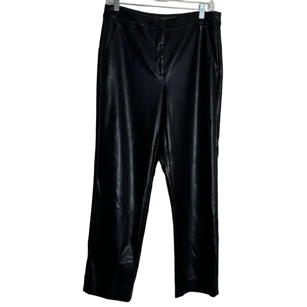 J.CREW Collection Kate Straight-Leg Pant In Vegan Leather Black Size 8